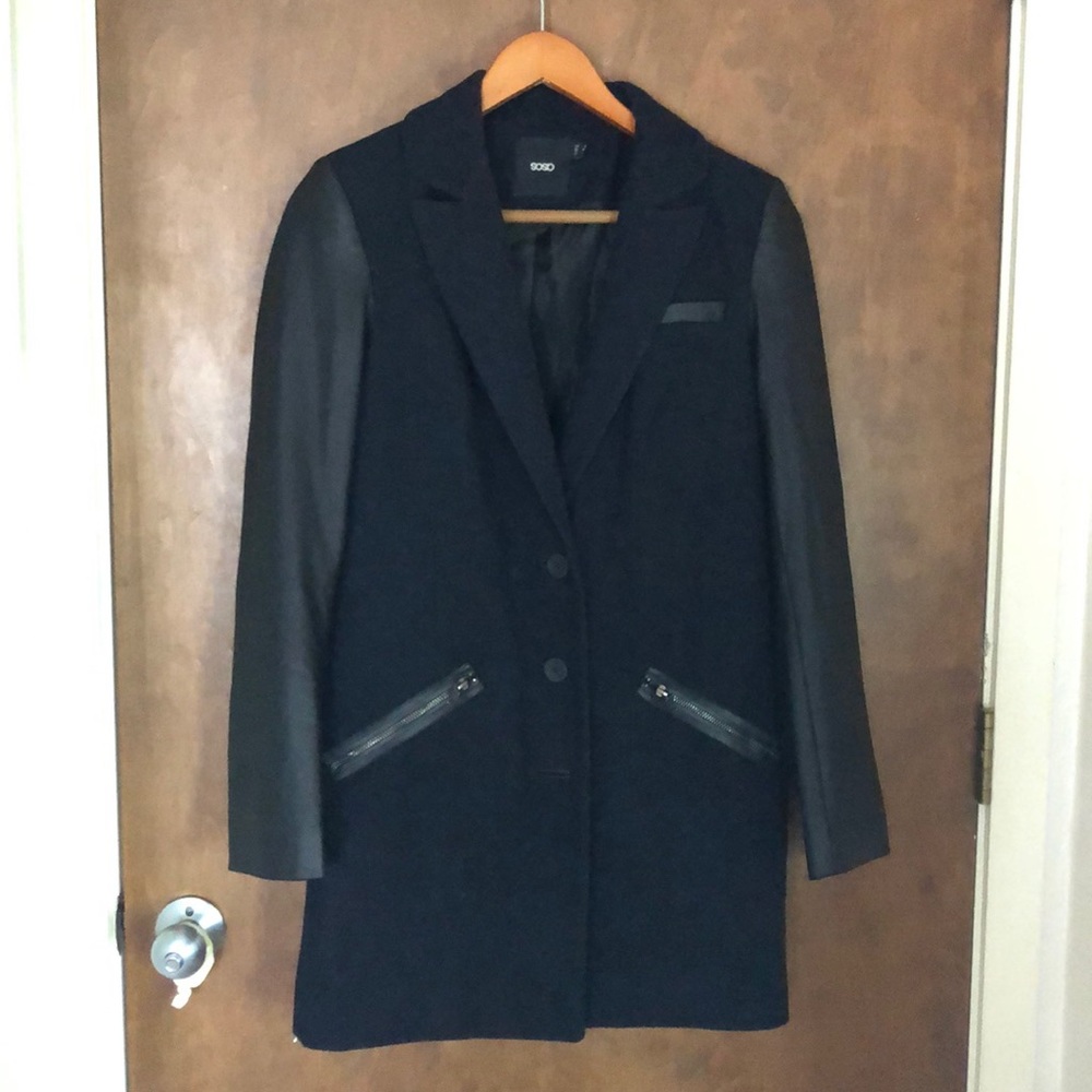 ASOS trend coat with faux leather